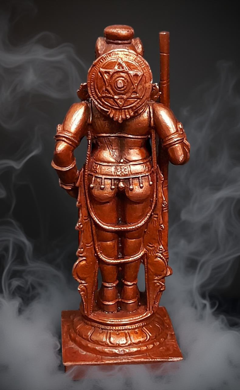 Brown Copper Idols Of Udupi Krishna, 5.7 Inches, 650G, Handmade Pack Of 1 Piece