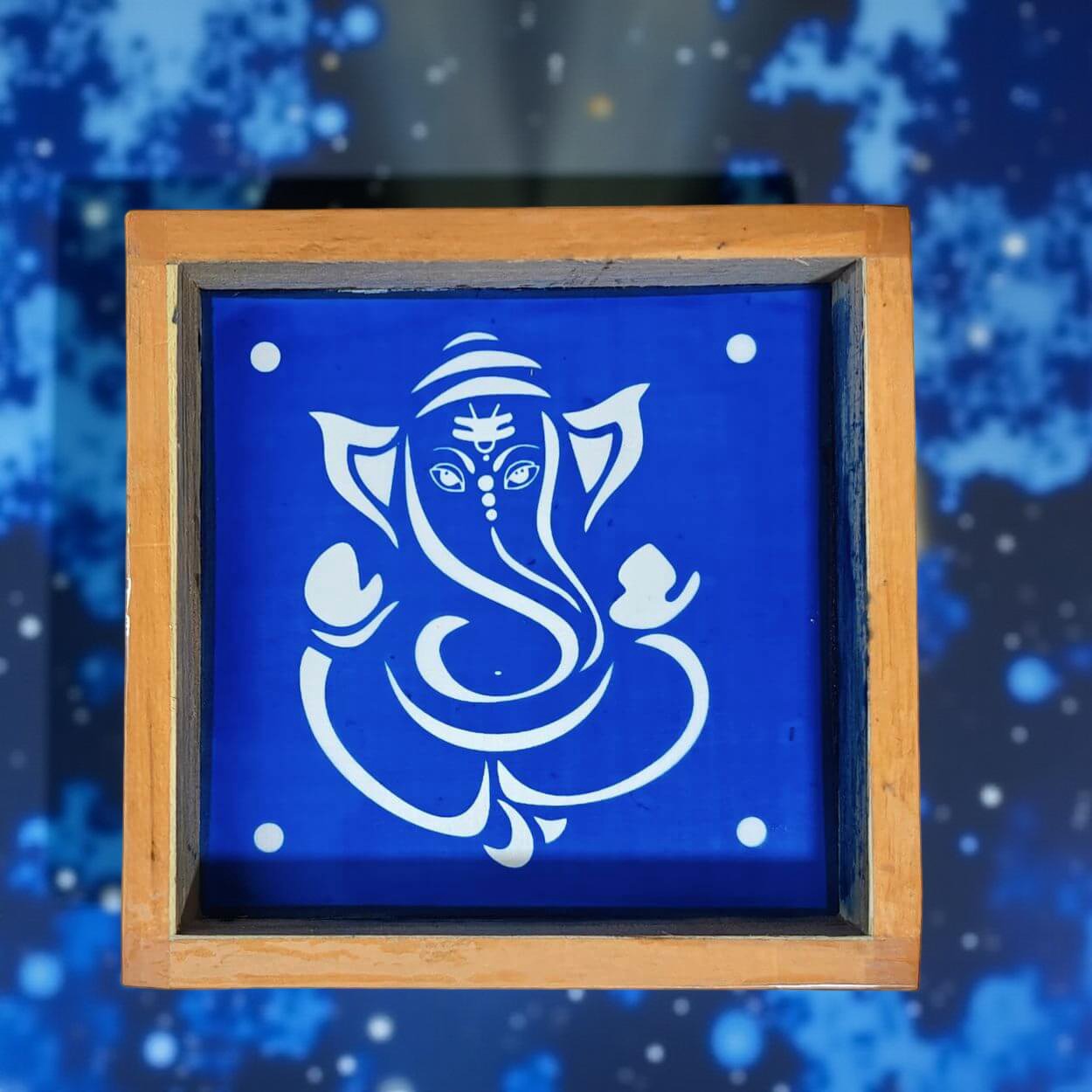 Unikraf  Ganesha Rangoli Stencil Wooden 5×5 Inches Pack of 1 Piece