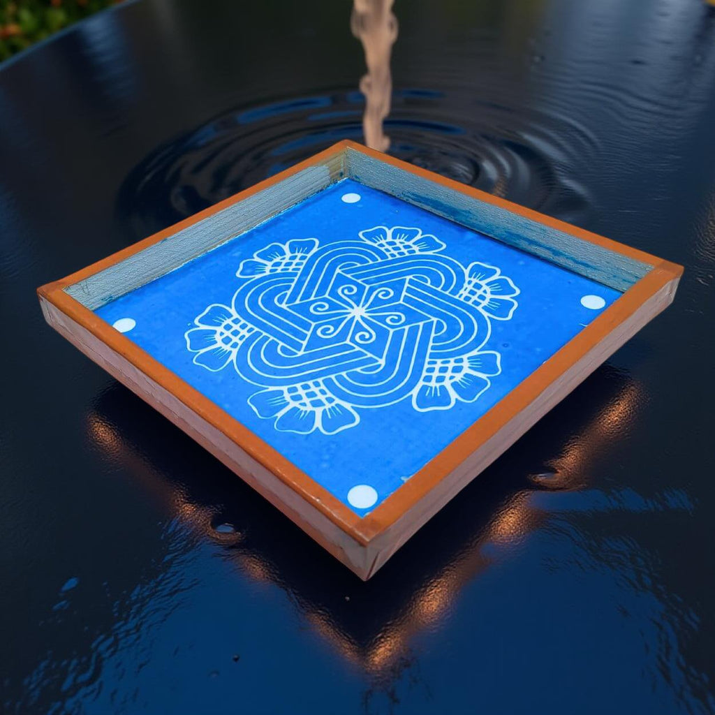 Unikraf  Flower Kambi Kolam Border Rangoli Stencil Wooden 17 * 5 inches Pack of 1 Piece