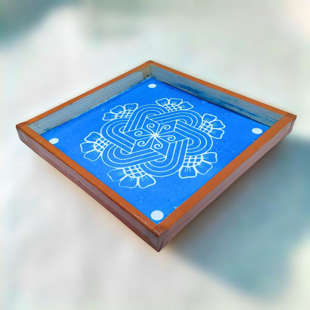 Unikraf  Flower Kambi Kolam Border Rangoli Stencil Wooden 17 * 5 inches Pack of 1 Piece