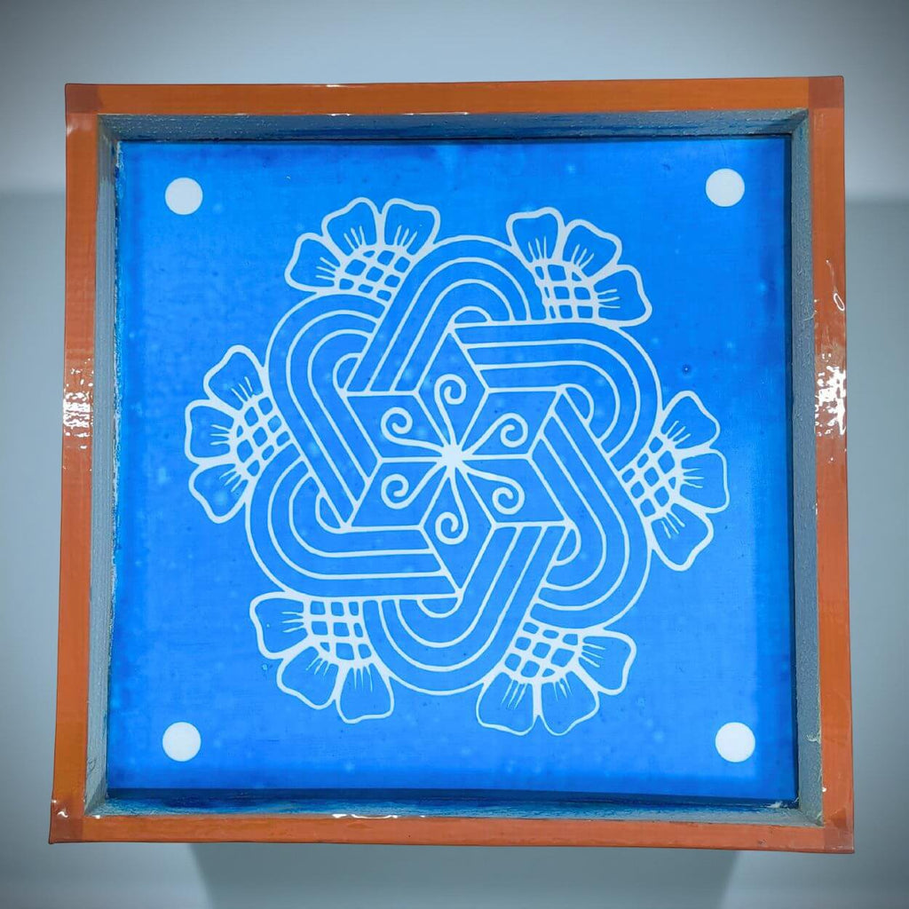 Unikraf  Flower Kambi Kolam Border Rangoli Stencil Wooden 17 * 5 inches Pack of 1 Piece
