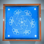 Unikraf  Flower Kambi Kolam Border Rangoli Stencil Wooden 17 * 5 inches Pack of 1 Piece