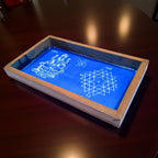 Unikraf  Aishwarya Kolam with Lakshmi Rangoli Stencil Wooden, 1 Piece (9x5 Inches)