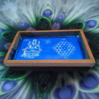 Unikraf  Aishwarya Kolam with Lakshmi Rangoli Stencil Wooden, 1 Piece (9x5 Inches)