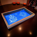 Unikraf  Aishwarya Kolam with Lakshmi Rangoli Stencil Wooden, 1 Piece (9x5 Inches)