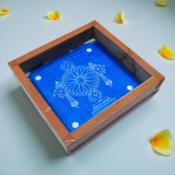 Unikraf  Chakra Kolam Rangoli Stencil Wooden 5×5 Inches