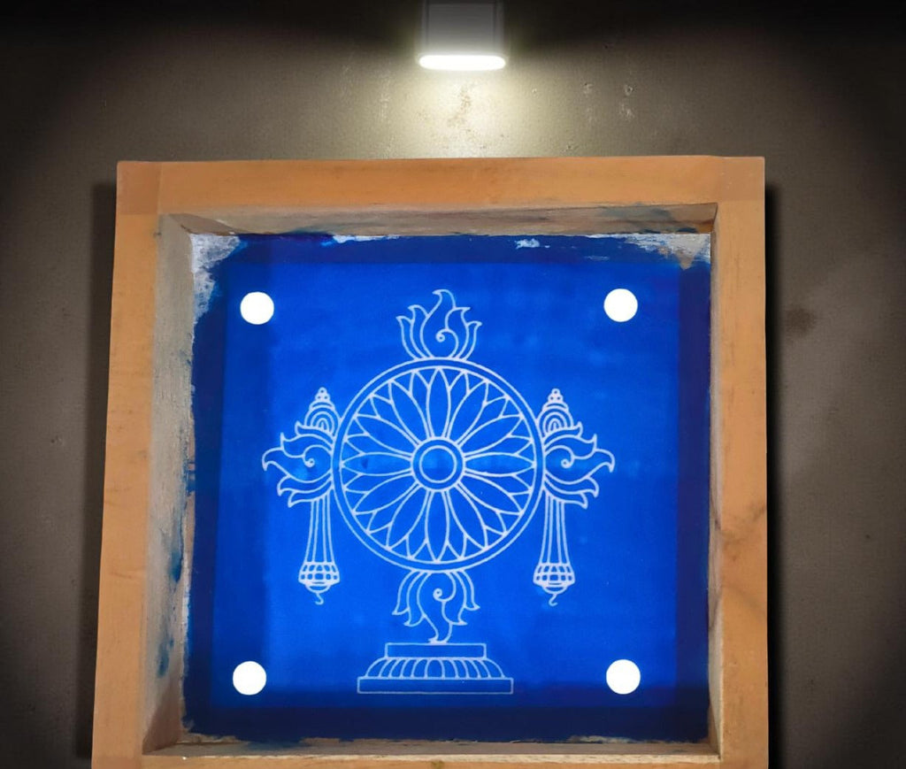 Unikraf  Chakra Kolam Rangoli Stencil Wooden 5×5 Inches