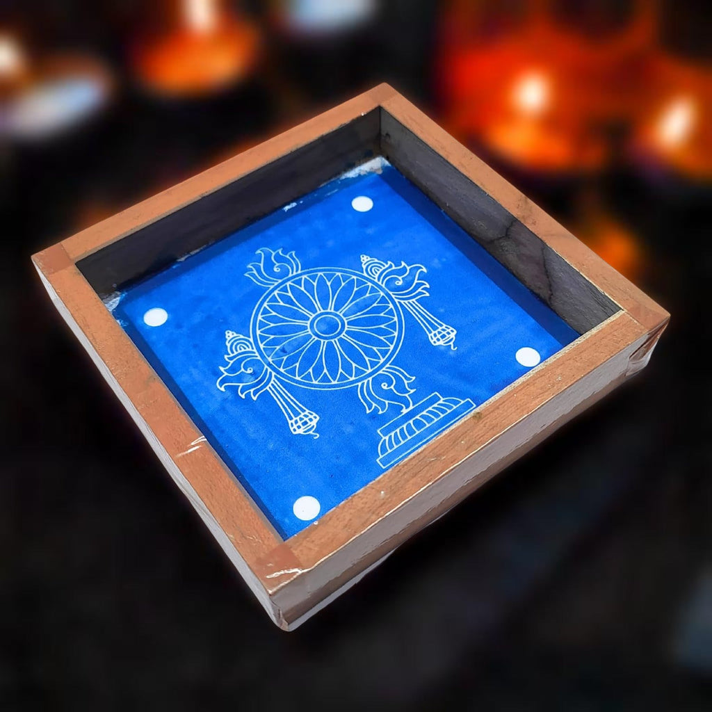 Unikraf  Chakra Kolam Rangoli Stencil Wooden 5×5 Inches