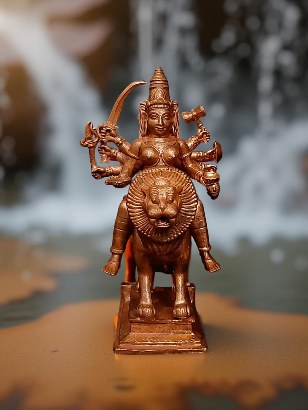 Unikraf  , Copper Handmade Goddess Durga, 4.7 inches 564 Grams, Pack of 1 Piece