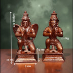 Unikraf  , Copper Handmade Sitting Garudar and Hanuman 4.3 inches 1.1 Kg, Pack of 1 Piece