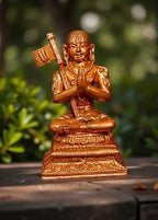 Brown Copper Handmade Ramanujar, 2.24 Inches, 91G, Patina Antique Finish, Pack Of 1 Piece