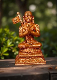 Brown Copper Handmade Ramanujar, 2.24 Inches, 91G, Patina Antique Finish, Pack Of 1 Piece