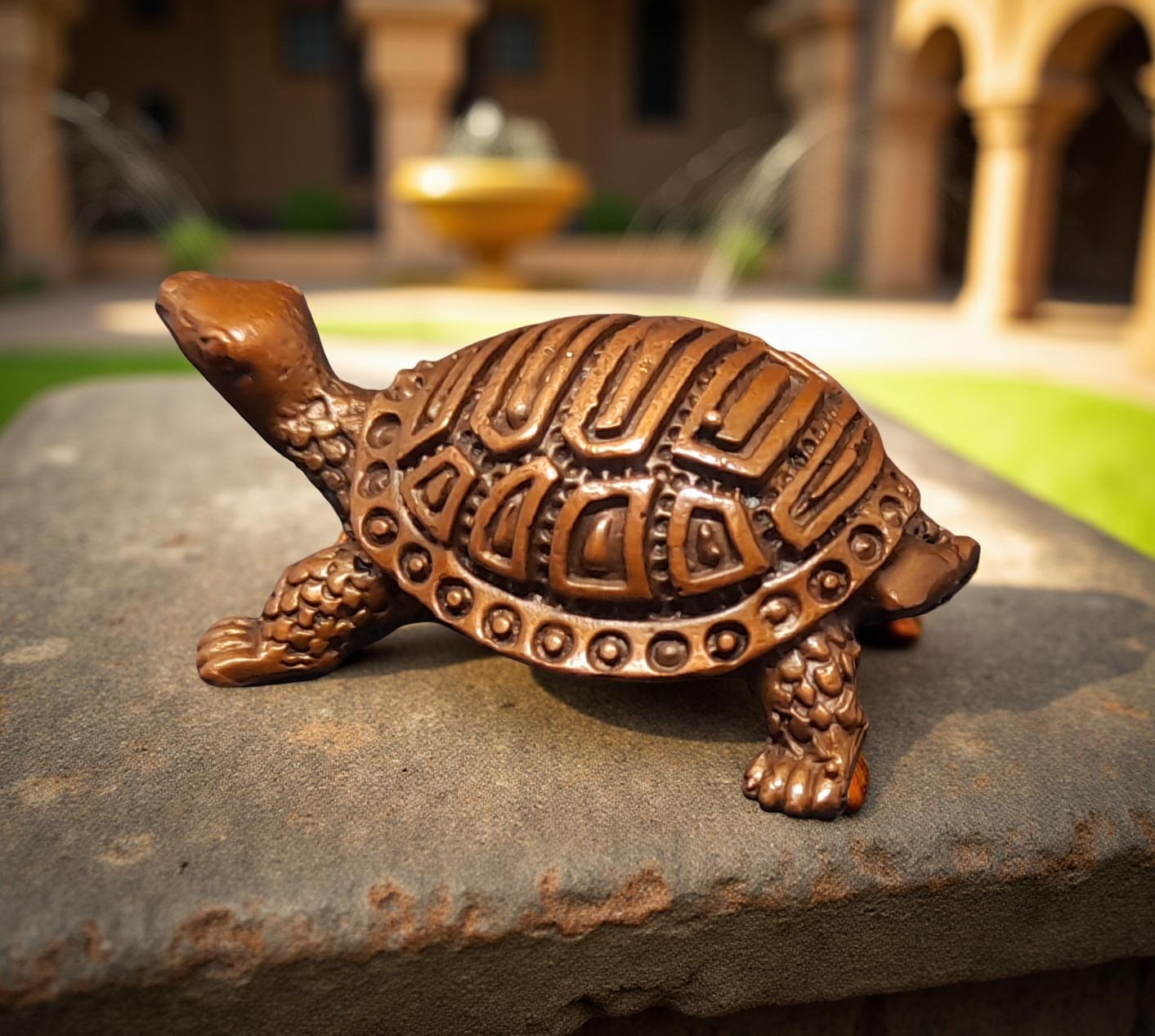 Brownish-Orange Copper Idols India, 0.6Inches, Handmade Kurma, 35Grams, Patina Antique Finish, Pack Of 1 Piece