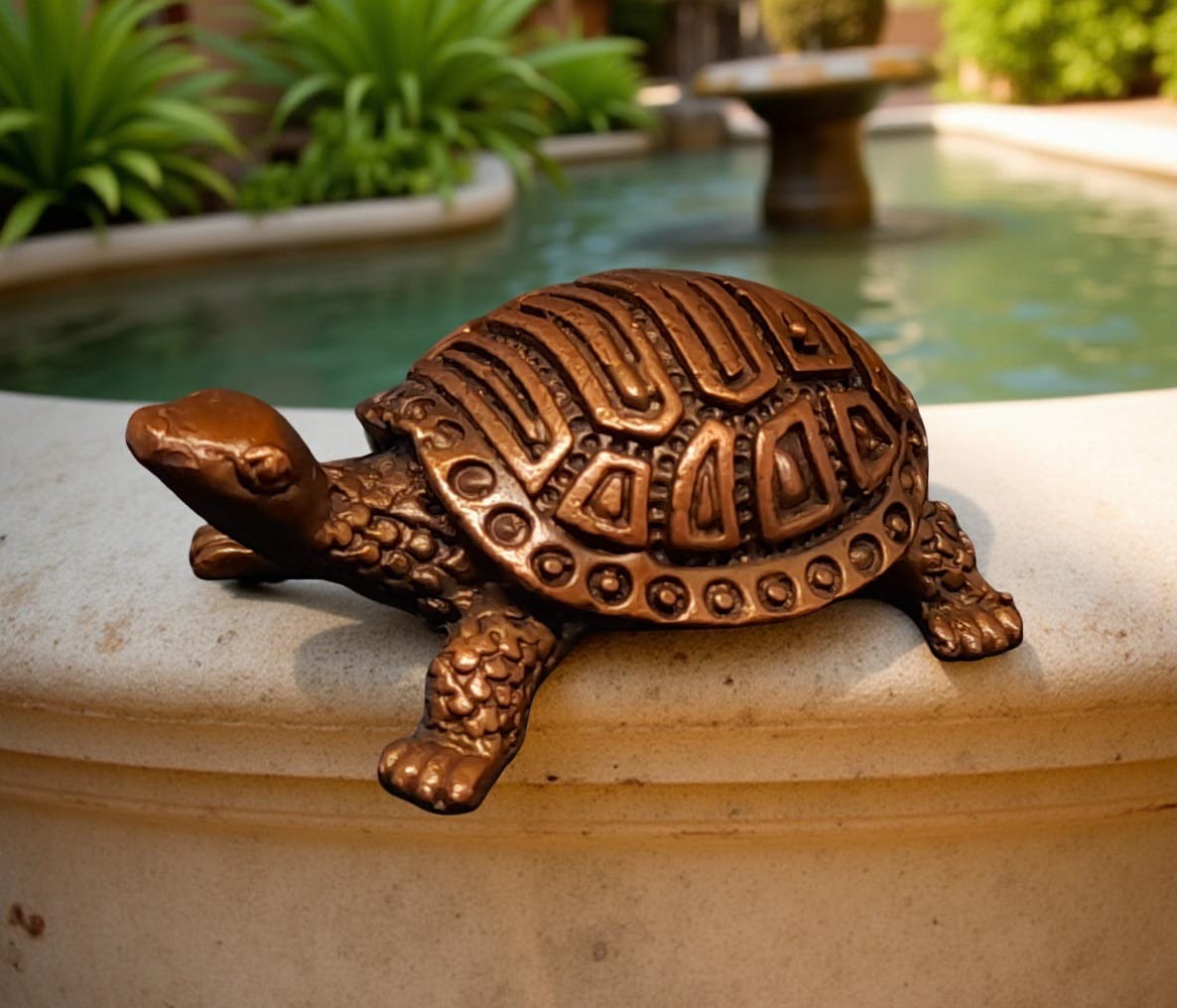 Brownish-Orange Copper Idols India, 0.6Inches, Handmade Kurma, 35Grams, Patina Antique Finish, Pack Of 1 Piece