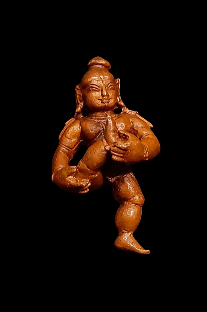 Brownish-Orange Copper Bal Krishna Sucking His Toe, 2.1 Inches,, 60G, Patina Antique Finish, Pack Of 1 Piece