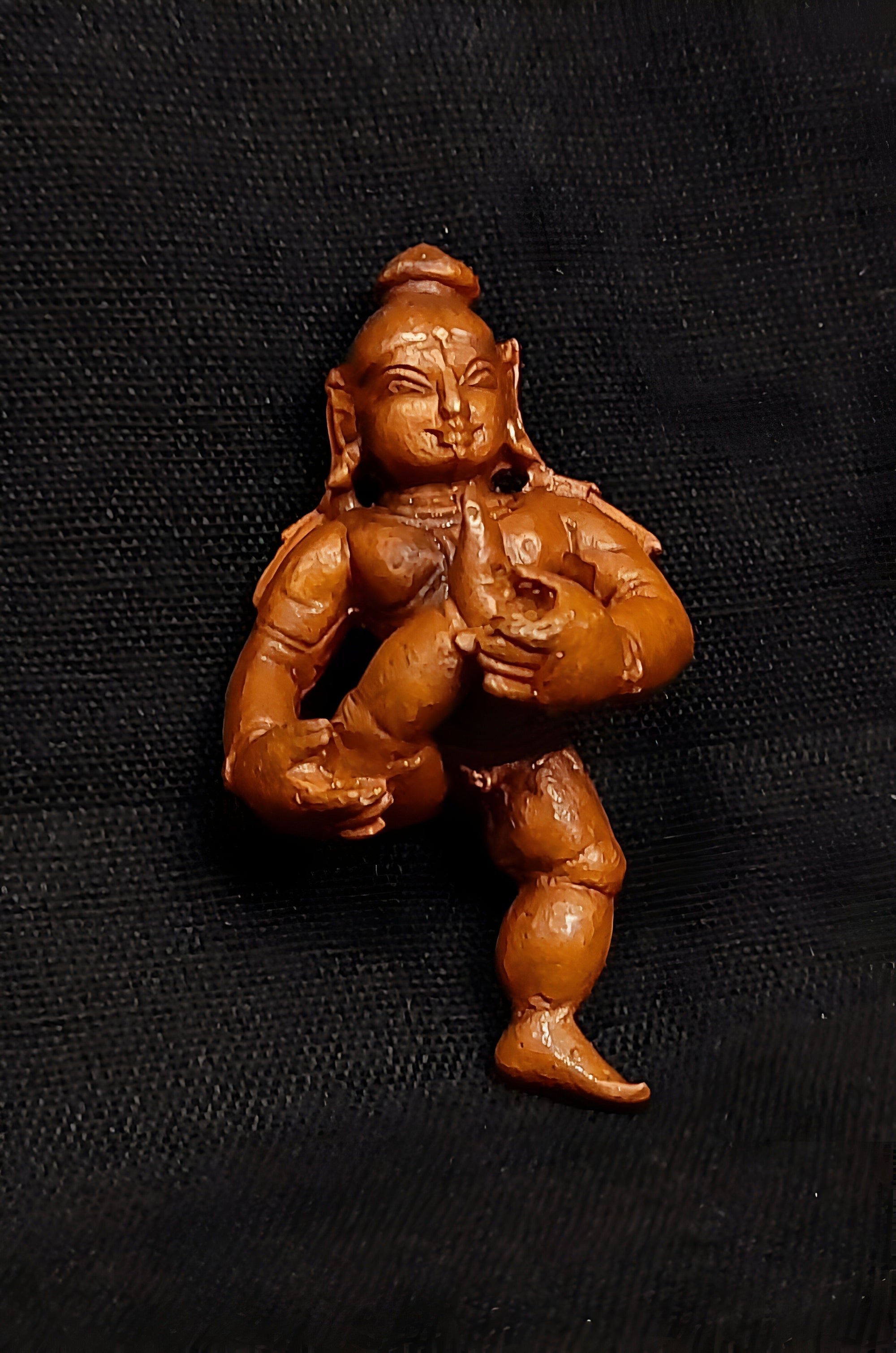 Brownish-Orange Copper Bal Krishna Sucking His Toe, 2.1 Inches,, 60G, Patina Antique Finish, Pack Of 1 Piece