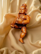 Brownish-Orange Copper Bal Krishna Sucking His Toe, 2.1 Inches,, 60G, Patina Antique Finish, Pack Of 1 Piece